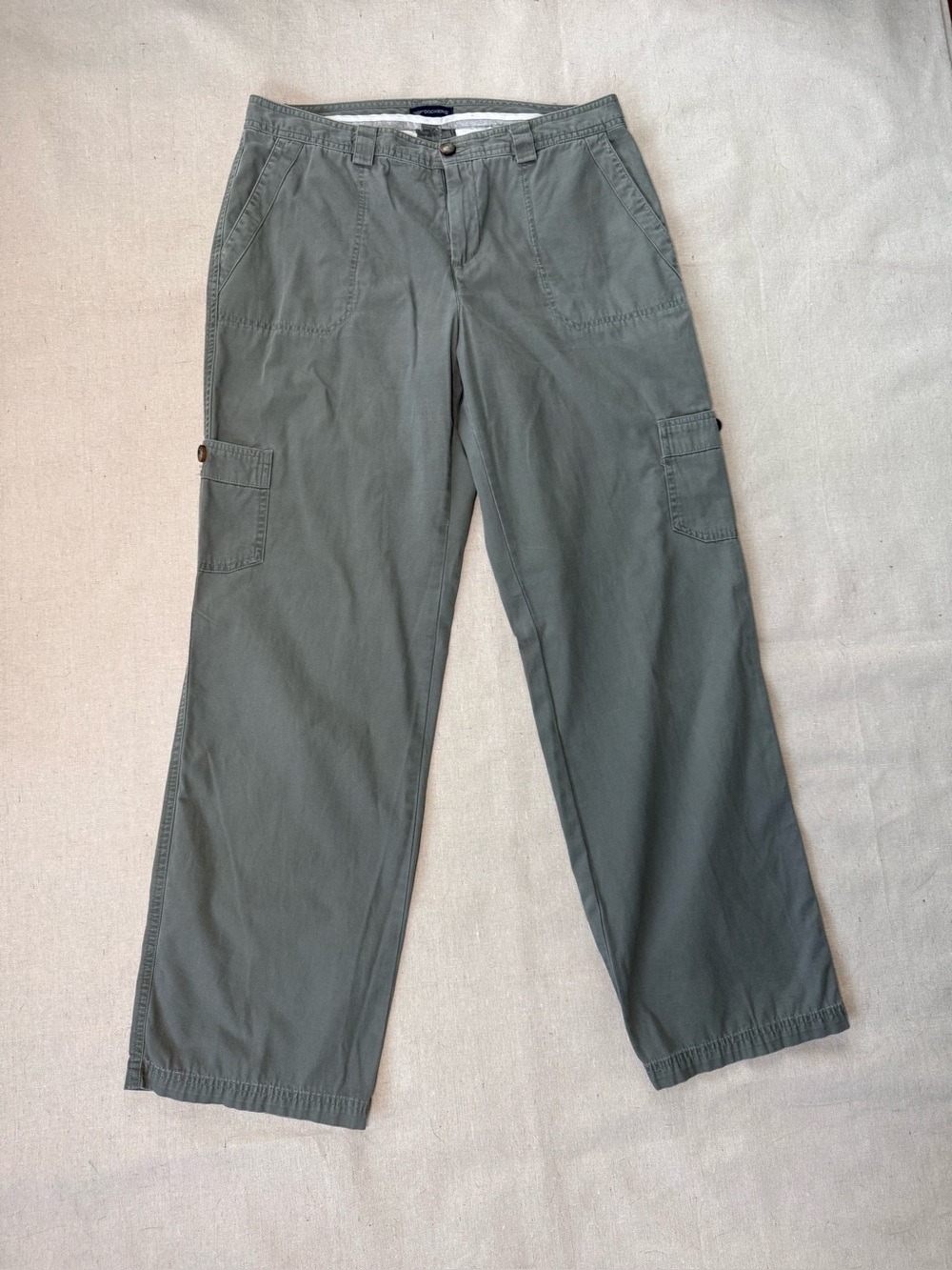 Dockers Women’s Size 12 Y2K Olive Cargo Pants Bootcut Flare 2000s Cotton Utility